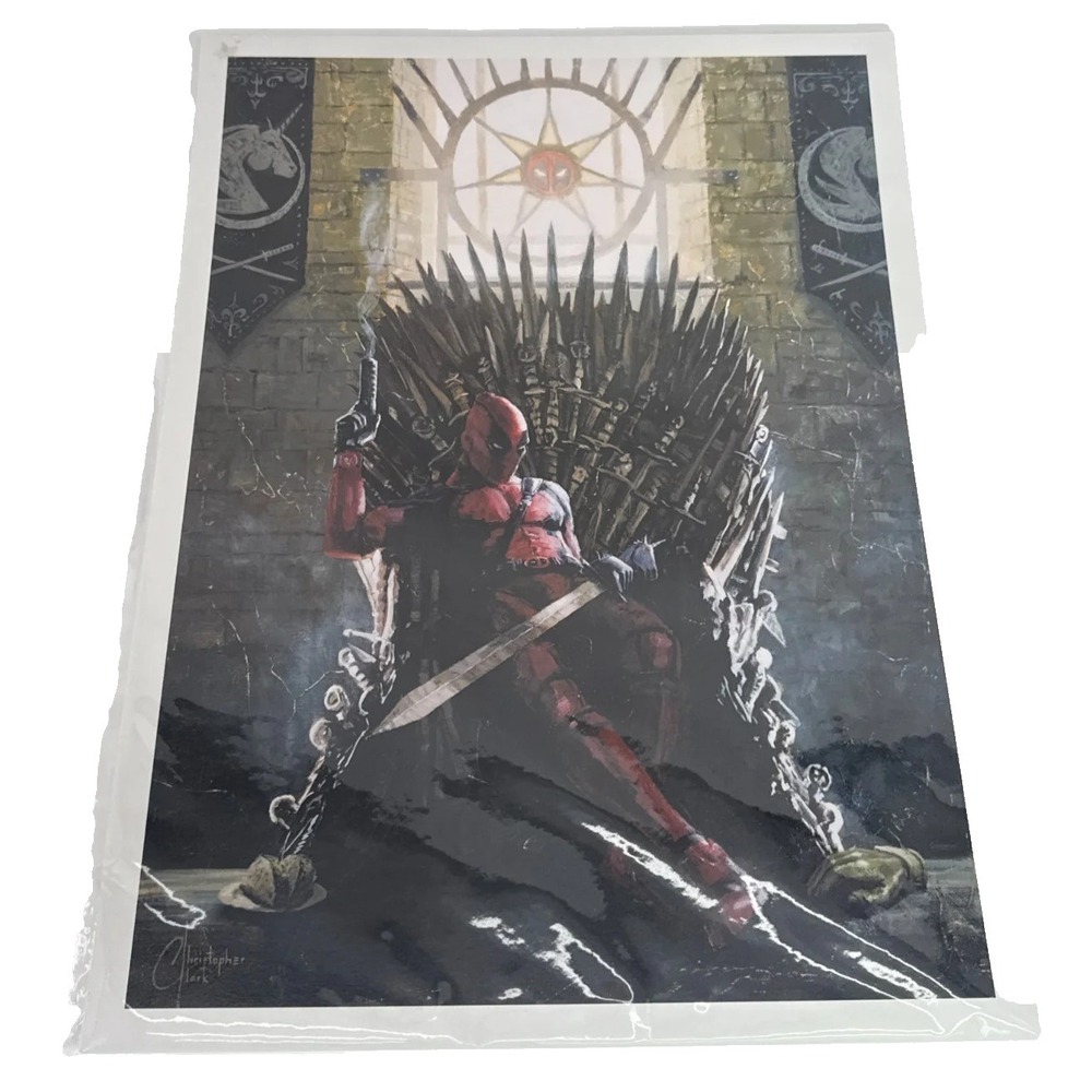 Marvel‎ Deadpool Iron Throne Art Print Christopher Clark GOT Mashup